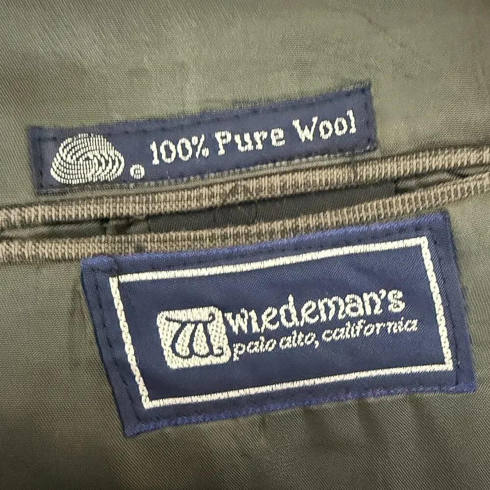 Vintage Burberrys Wool Blazer Gray Check 2 Button USA Mens Sport Coat